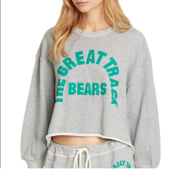 THE GREAT. Track Bears Heather Gray Sweater NWT - Picture 2 of 5